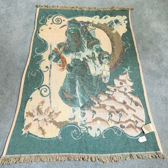 NWT Carolinas Mutual Woodworkers & Weavers Assoc Santa woven blanket Made in USA - Picture 12 of 12